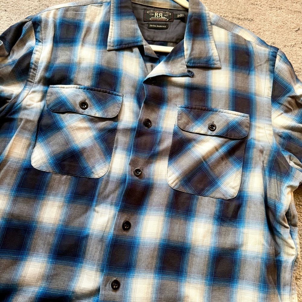 Double RL Ralph Lauren RRL 25th Anniversary Limited Edition Plaid Shirt Size L